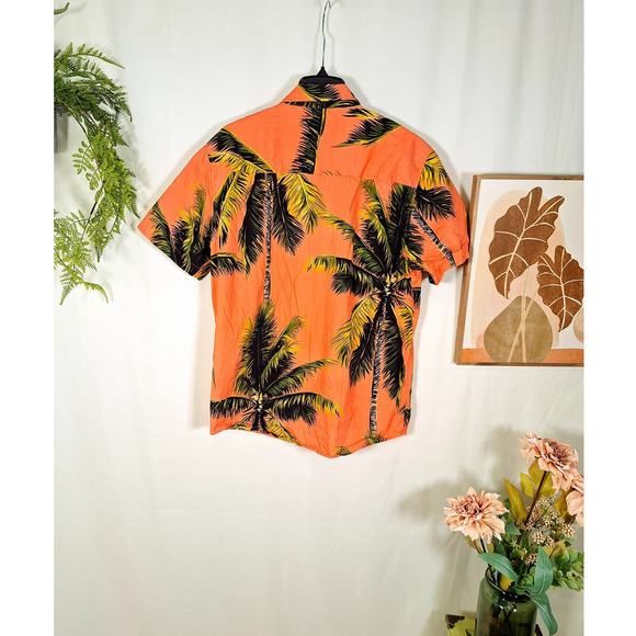 Cornerstone Bodega Men's Hawaiian Shirt Pink with Palm Trees XL - Picture 2 of 6